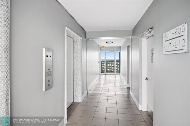 One of the building’s elevators is typically stationed on the 9th floor, ensuring quick and easy access. Washer and dryer are located on the same floor.