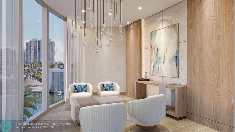 Artist\'s rendering of spa sitting area