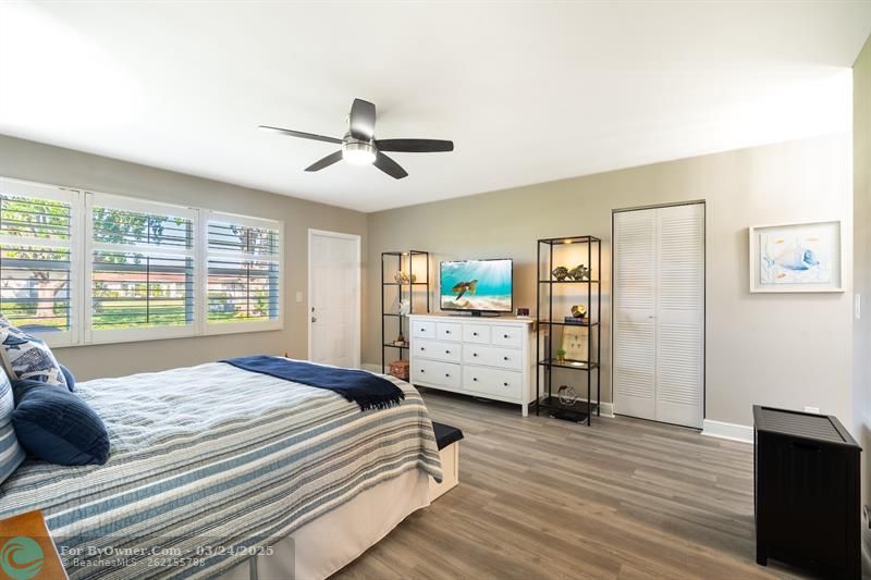 Huge main bedroom with tons of closet space.