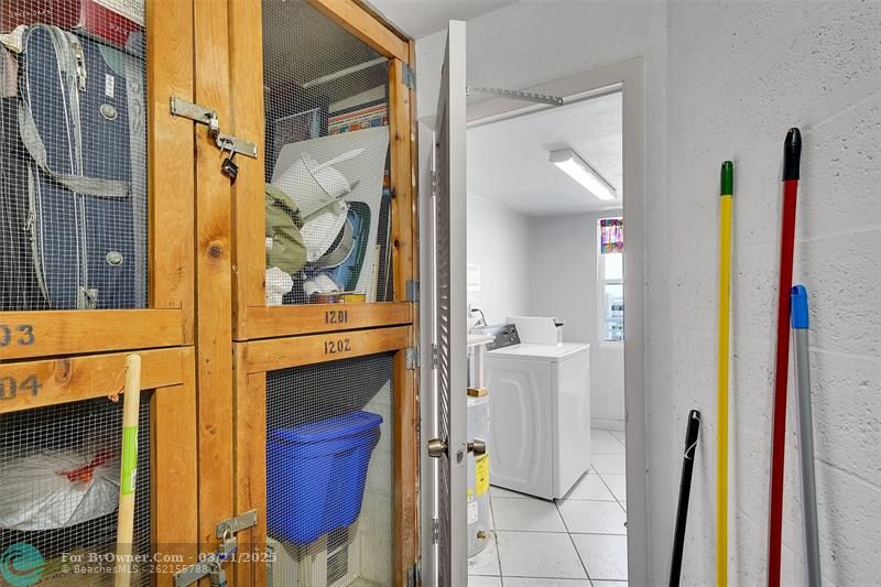 Storage and community laundry are just outside your door.