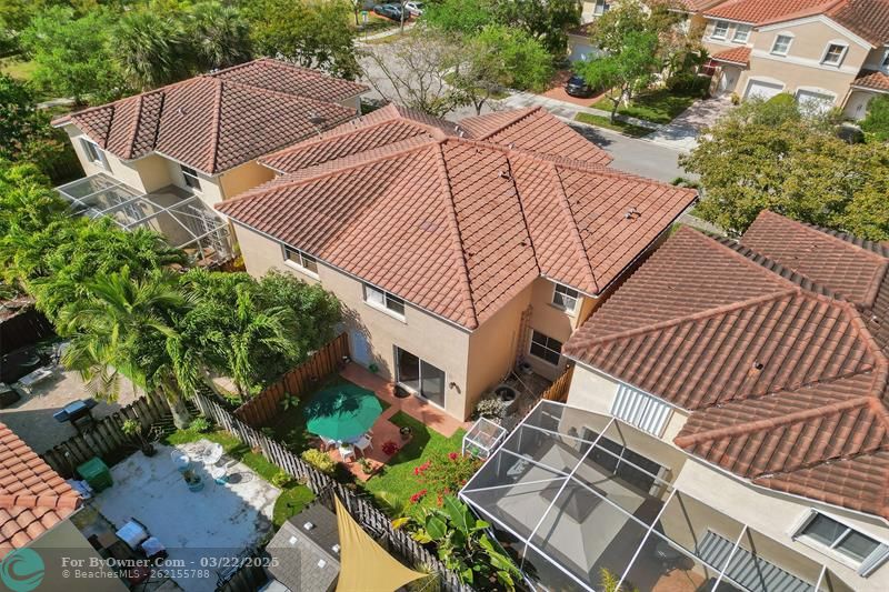 Roof top view of backyard