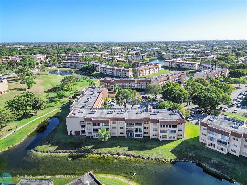 A view of the 3 point lake, Can you see our pretty 8 square window of our condo in the middle of the photo?