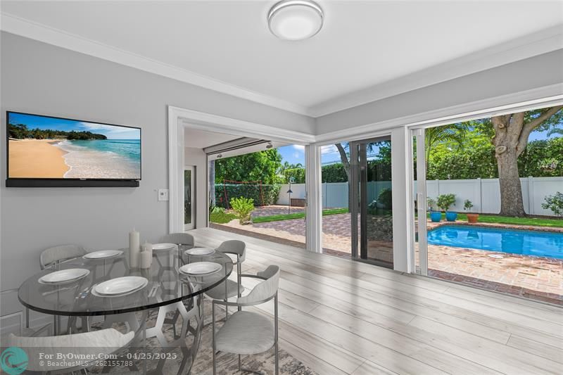 Staged kitchen-family room
