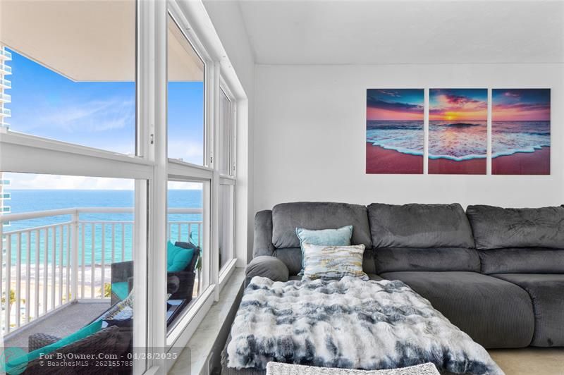 Not the same balcony but similar views. Professional photos coming soon.