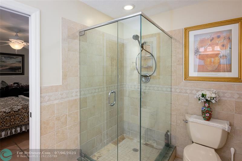 Extra large glass walk in shower