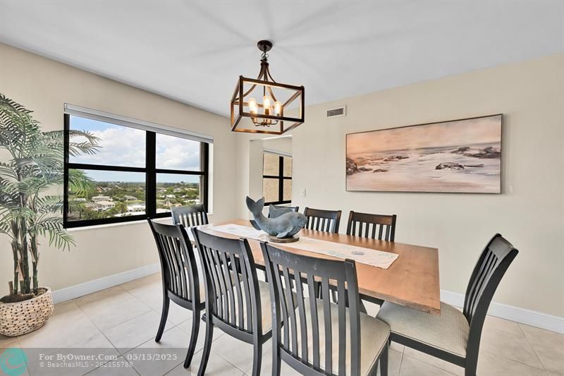 Dining area with city view
