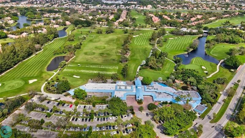 Wide views of the driving range, restaurants, ballroom and manicured greens.