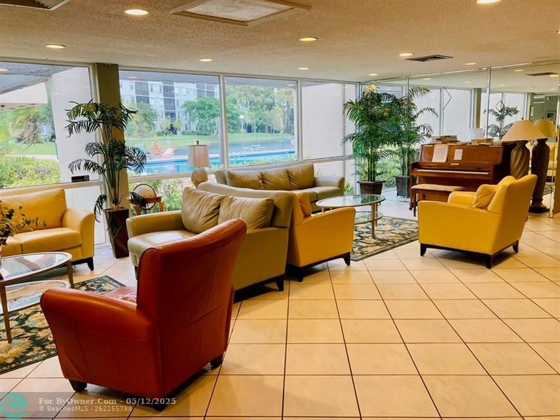 Living room lounge in the clubhouse.