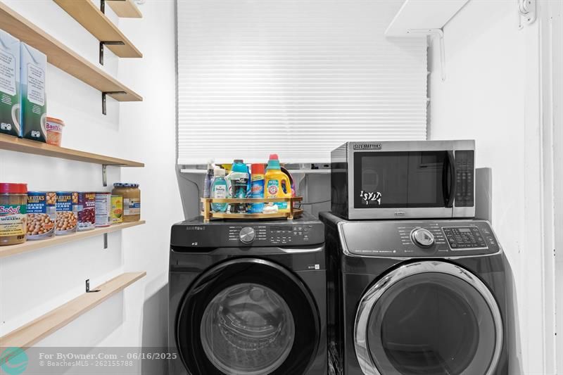 Laundry is off the kitchen and towards the garage