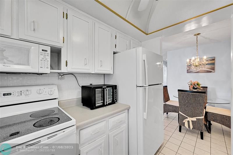 Being Sold Furnished, Turn-Key, Refrigerator, Stove, Microwave, Toaster Oven, Dishwasher (owner never used, not sure of condition). Balcony Access from your Kitchen and Perfect Dining Area Included.