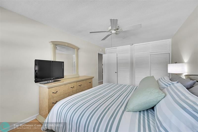 Primary Bedroom was Just Freshly Painted. Being Sold Furnished and Turn-Key. Primary Bedroom includes a King Sized Bedroom Suite and lots of Closet Space!