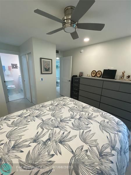 Bedroom overlooking patio area