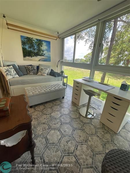 Tiled Patio overlooking Garden Area