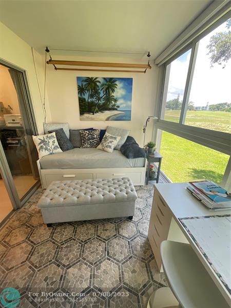 Custom Hunter Douglas Shades on Patio with Remotes