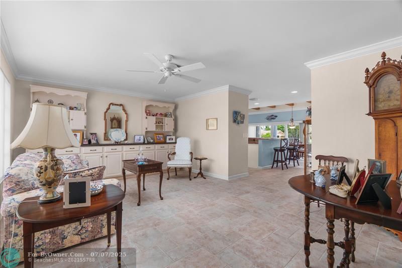 Leading into the Kitchen area